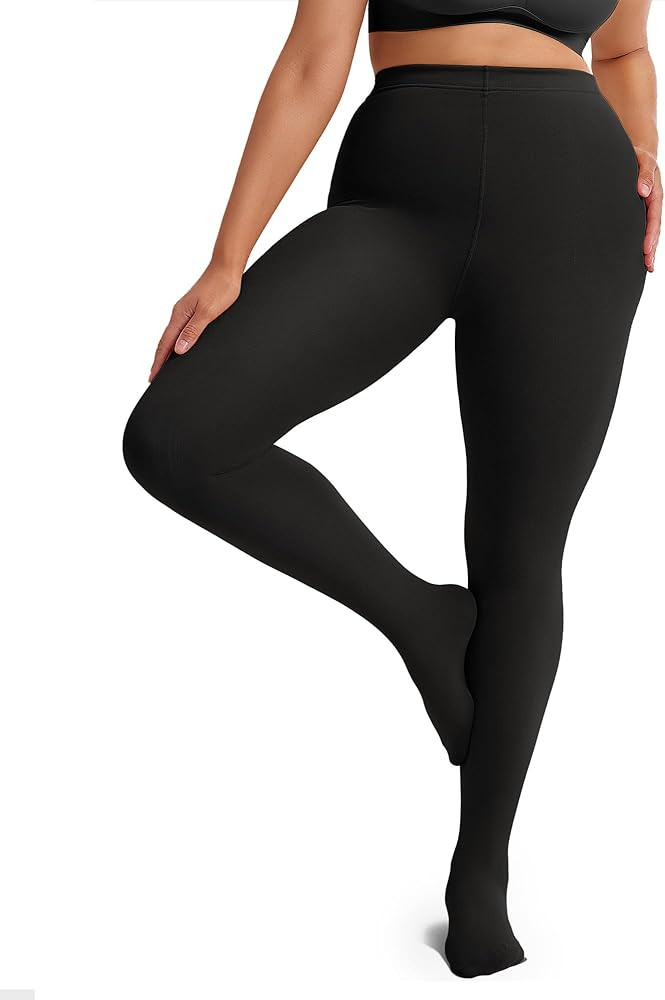 Vertvie Plus Size Fleece Lined Tights for Women Thermal Pantyhose Winter Warm Thick Tights High W... | Amazon (US)