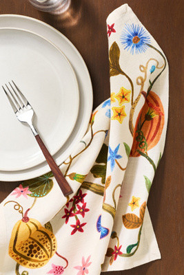Pumpkins On The Vine Napkins, Set of 2 | Anthropologie (US)