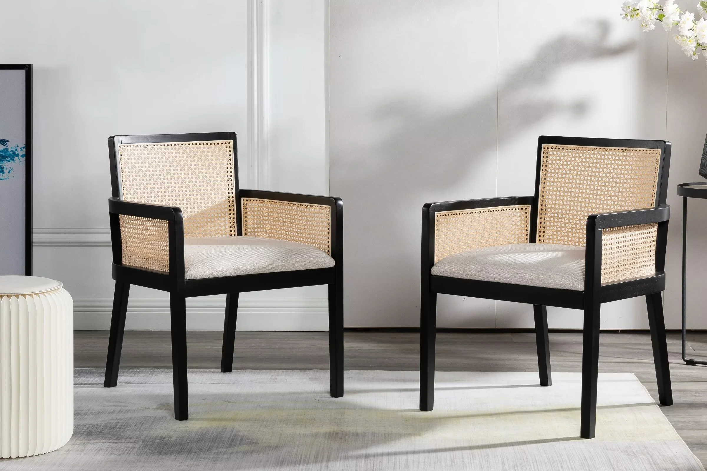 Better Homes & Gardens Springwood Caning Captains Dining Chair, Charcoal Finish | Walmart (US)