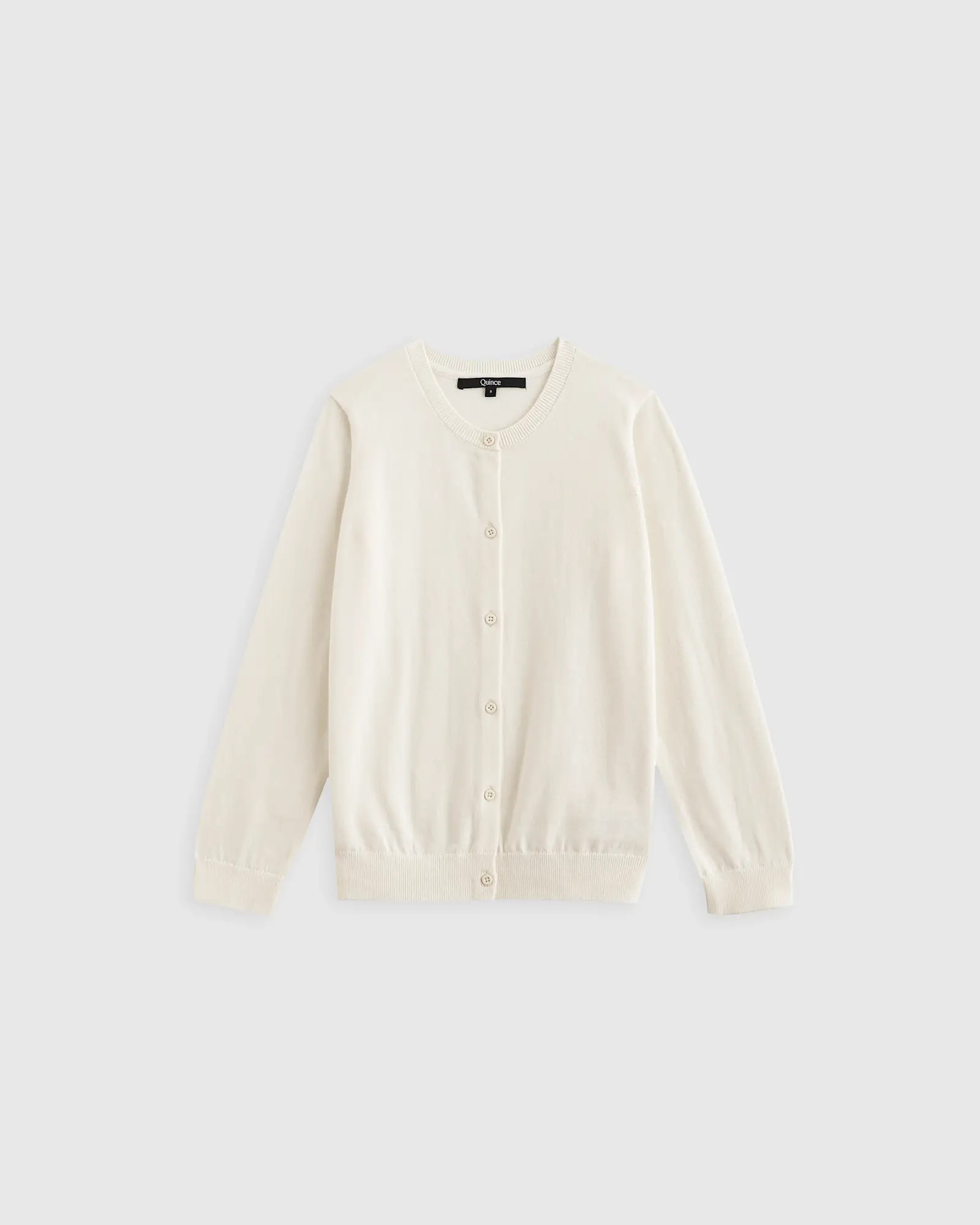 100% Organic Cotton Crewneck Cardigan | Quince