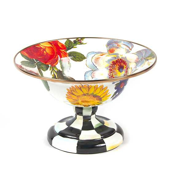 Flower Market Small Compote - White | MacKenzie-Childs