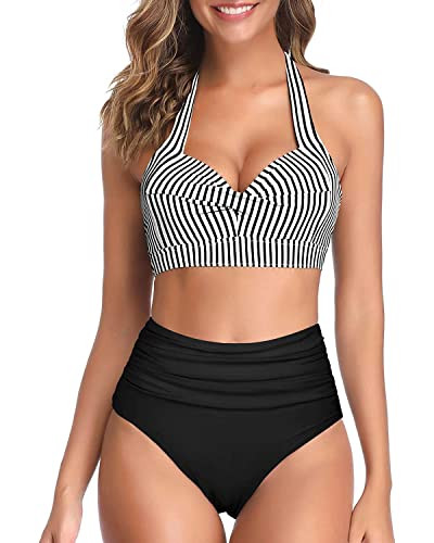 Tempt Me Women Two Piece Swimsuit High Waisted Bikini Halter Vintage Retro Bathing Suit Push up S... | Amazon (US)