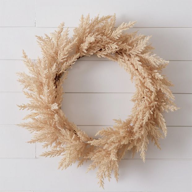 Faux Pampas Decorative Wreath | Antique Farm House