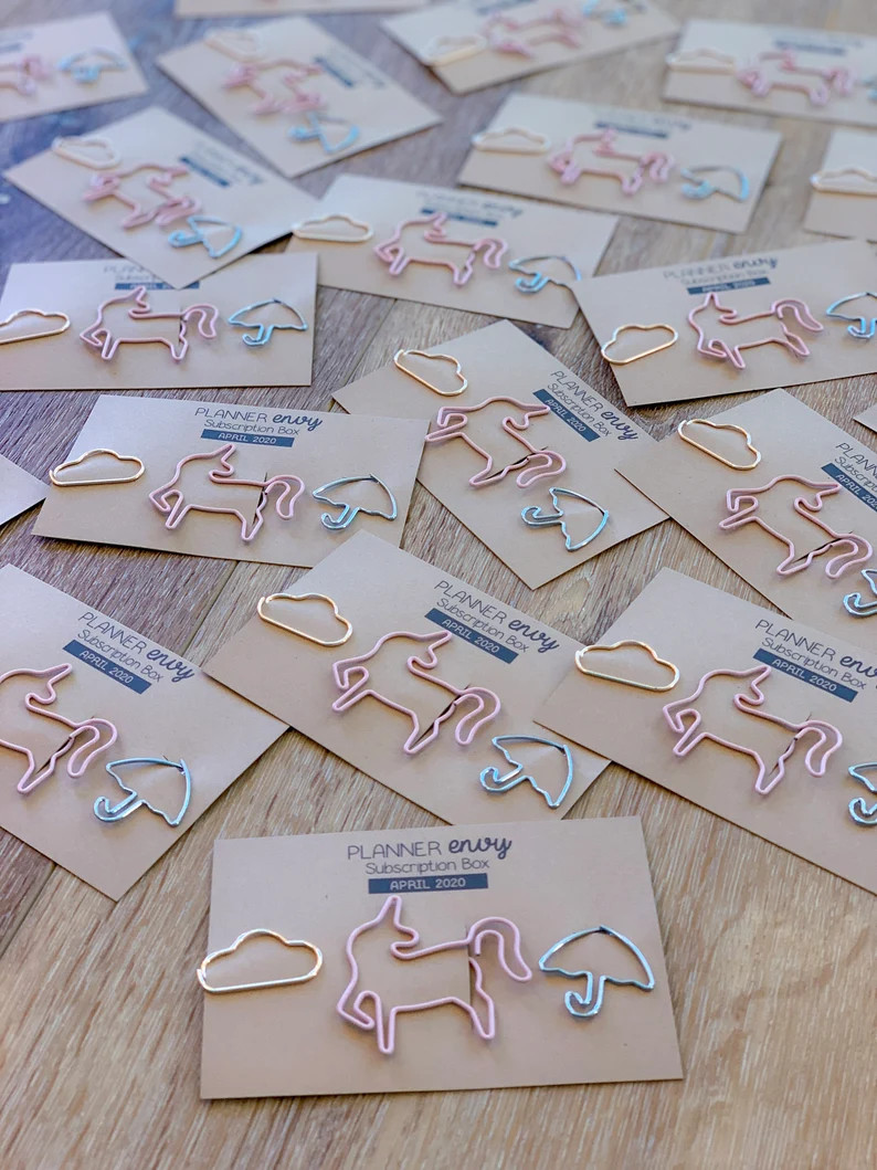 Easter Rain Umbrella Unicorns Planner Stickers Paperclips Glitter Pen. APRIL 2020 Planner Envy Su... | Etsy (US)