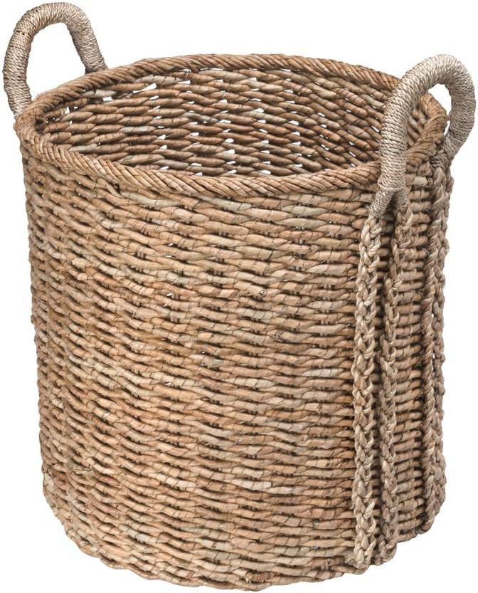 KOUBOO Seagrass Storage Basket, Blanket, Basket for Pillows Storage, Decorative Basket, Wicker Toy Organizer, Bedroom & Living Room Storage, Home Decor Essentials, Brown | Amazon (US)