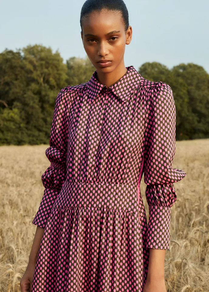 Digital Dot Print Midi Shirt Dress | ME+EM US