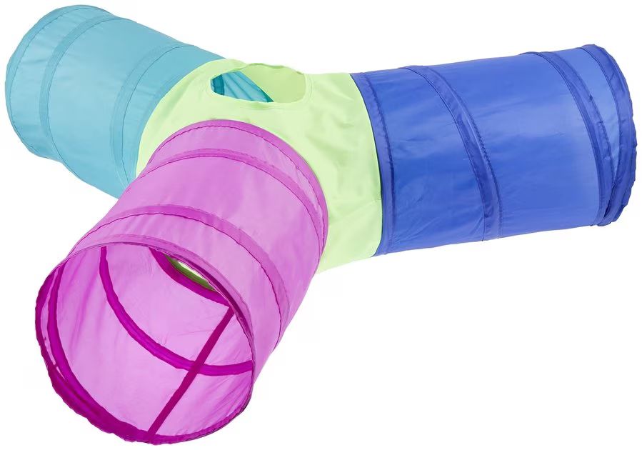 FRISCO Peek-a-Boo Cat Chute Cat Toy, Colorful Tri-Tunnel - Chewy.com | Chewy.com