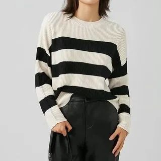 Crew Neck Striped Sweater | YesStyle Global