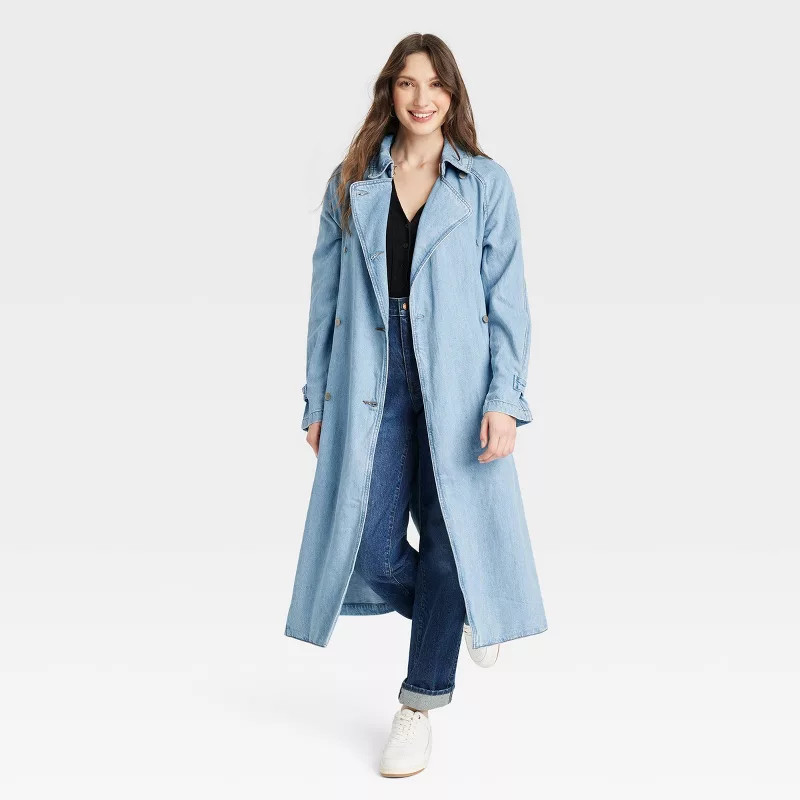 Women's Denim Trench Coat - Universal Thread™ Light Wash | Target