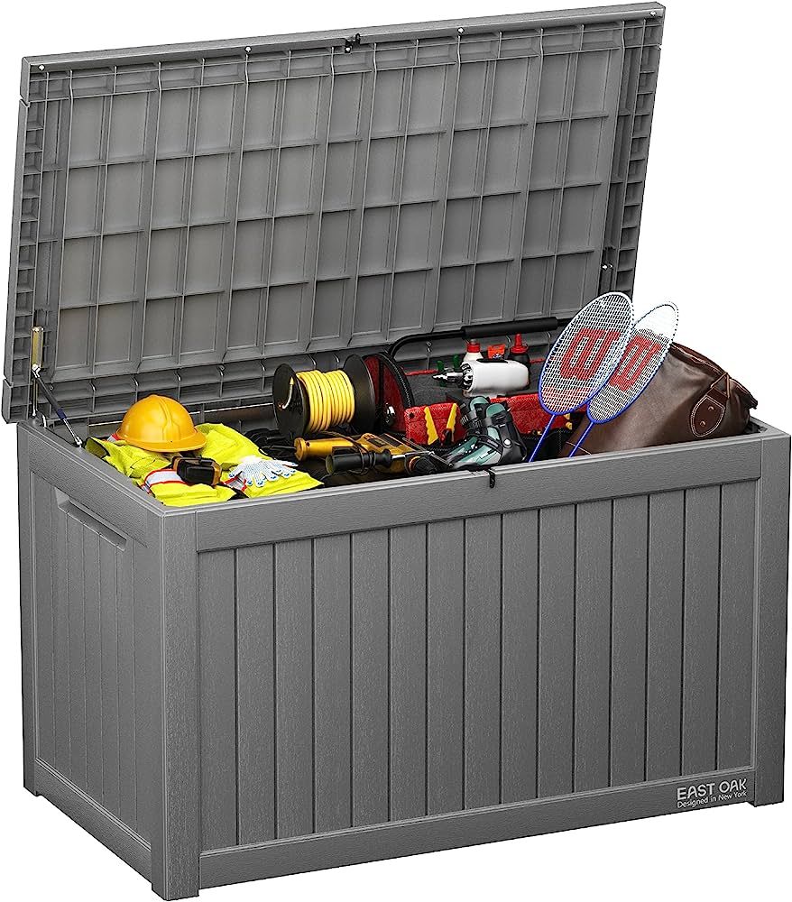 EAST OAK 230 Gallon Large Deck Box, Outdoor Storage Box With Padlock for Patio Furniture, Patio C... | Amazon (US)