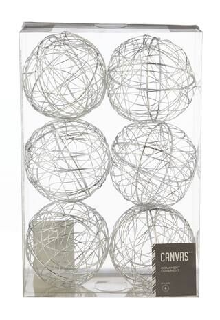 CANVAS Silver Collection Decoration Wire Ball Christmas Ornament Set, 60-mm, 6-pk | Canadian Tire