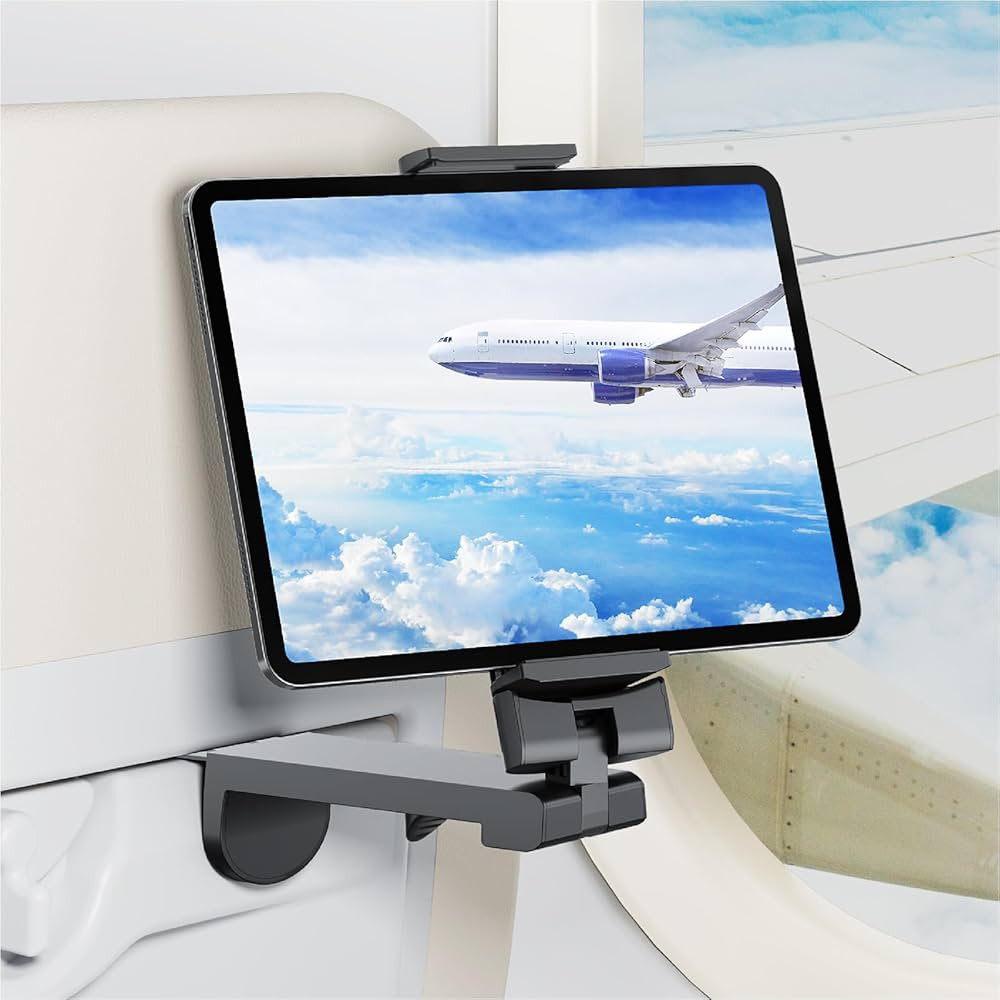 Airplane Tablet Holder Mount, Travel Essential Handsfree Tablet Stand for Flying with Multi-Direc... | Amazon (US)