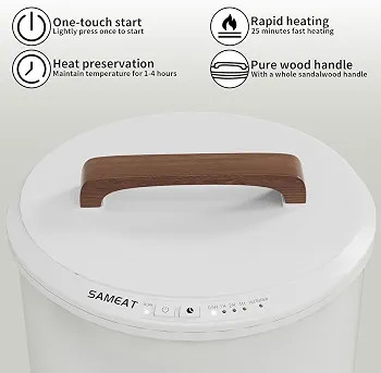 SAMEAT Heated Towel Warmers for Bathroom - Large Towel Warmer Bucket, Wood Handle, Auto Shut Off,... | Amazon (US)