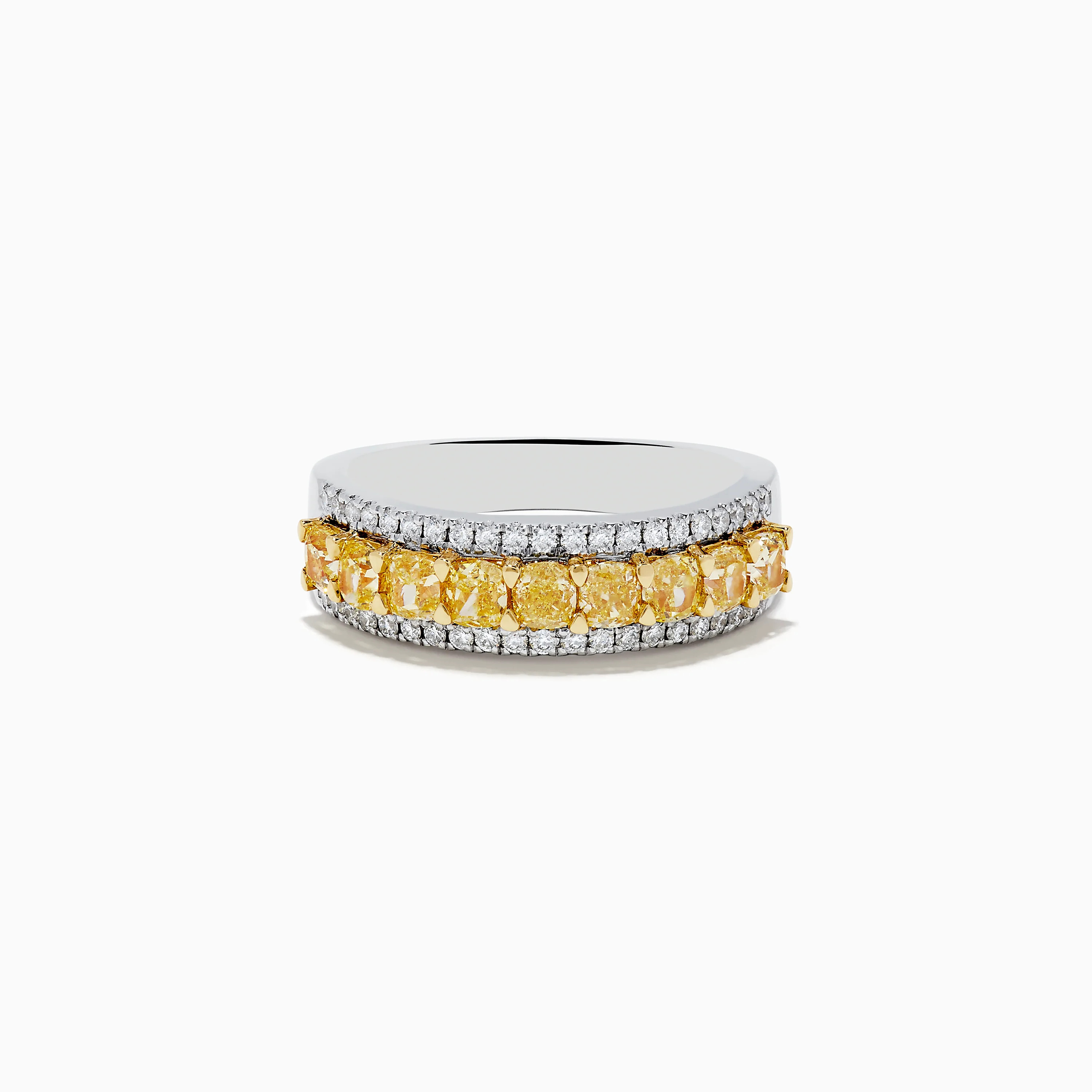 Canare 18k Two Tone Gold Cushion Cut Yellow Diamond Band 1.70 TCW | Effy Jewelry
