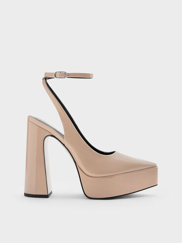 Guinevere Patent Platform Pumps
 - Nude | Charles & Keith US