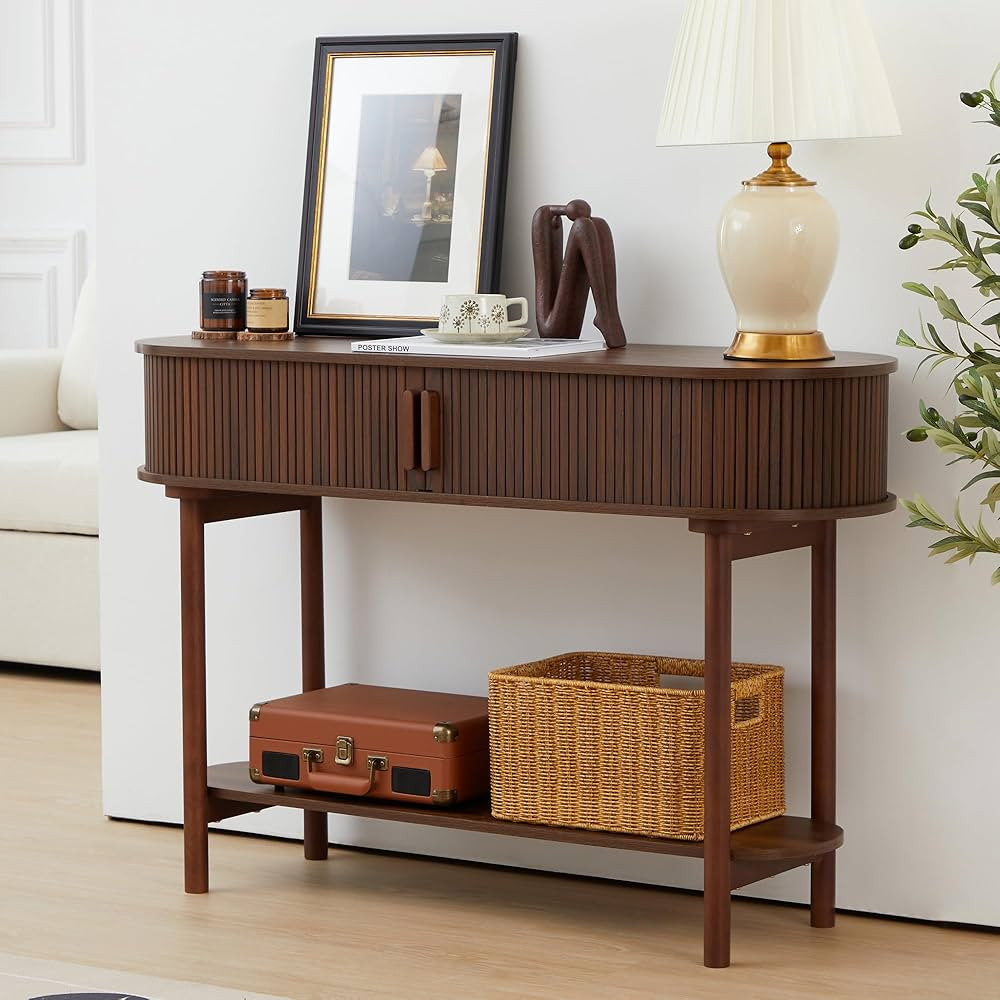 Console Table with Storage, 2-Tier Modern Sofa Table for Living Room, Narrow Sofa Table with Slid... | Amazon (US)