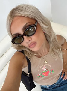 Jaquie Sunglasses Tort / Green | Princess Polly US