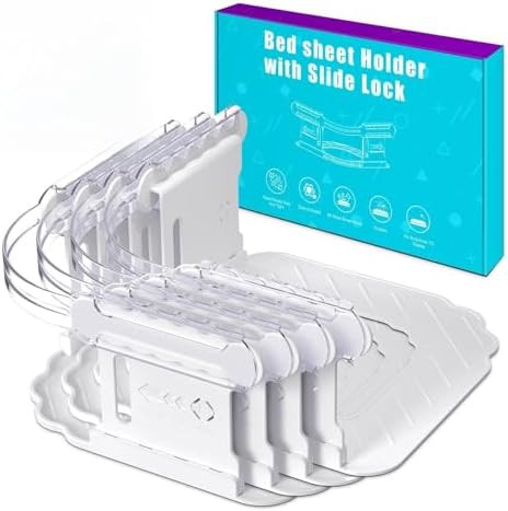 Bed Sheet Holders for Corners, Bed Sheet Grippers, 4Pcs Fitted Sheet Holder Keep Sheets Firm & Ti... | Amazon (US)