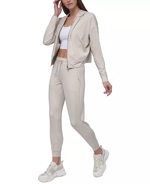 DKNY Sport Women's Spacedye High-Waist Slim Joggers - Macy's | Macy's