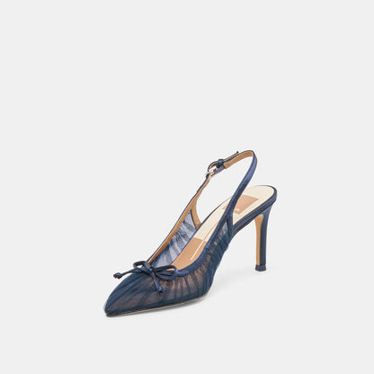 Yela Heels Navy Tulle | DolceVita.com