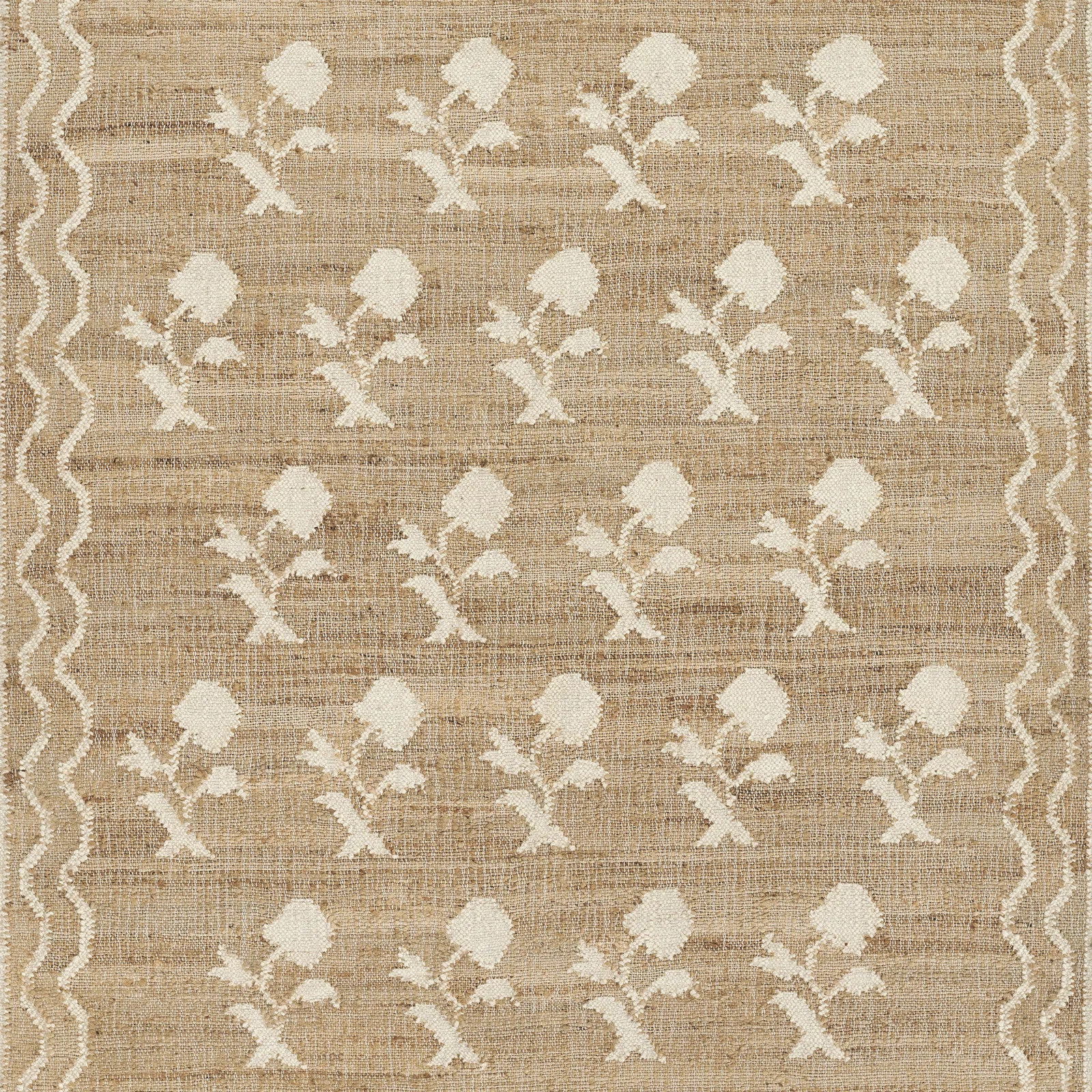 Erin Gates by Momeni Orchard Leaning Flower Jute and Wool Hand Woven Ivory Area Rug | Wayfair North America
