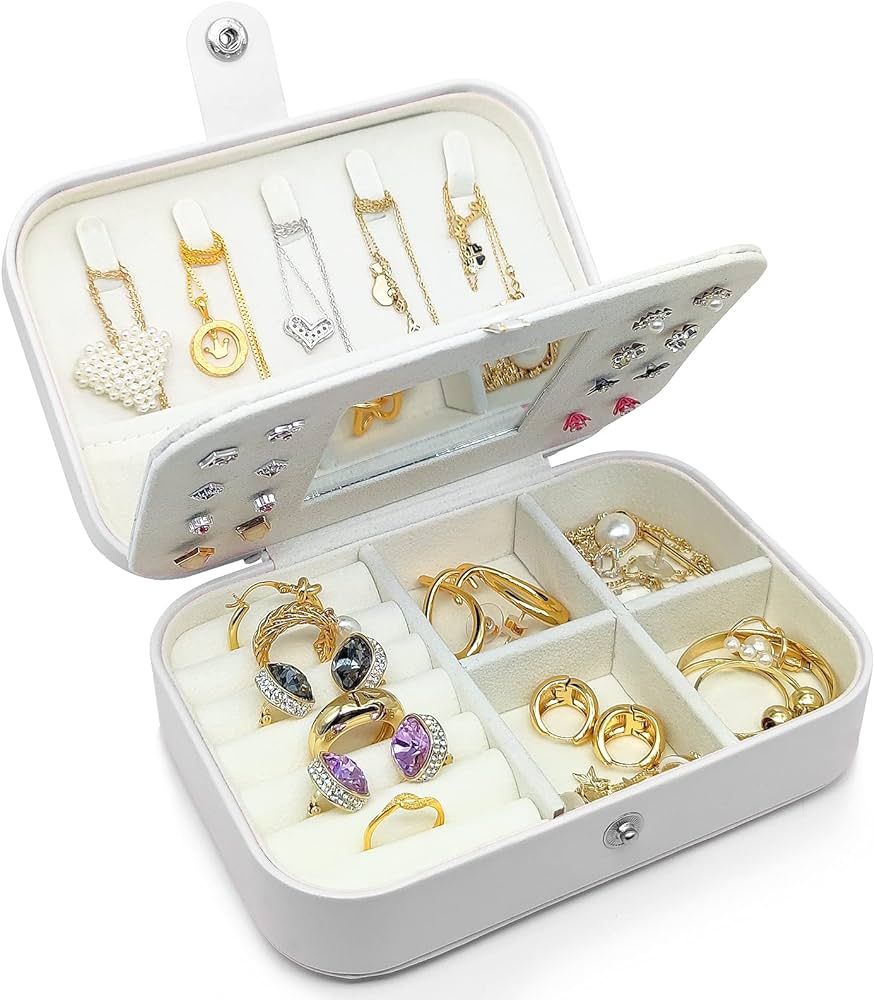 Zoe sunny small jewelry box - mini jewelry box - Women travel jewelry case, Portable small jewelr... | Amazon (US)