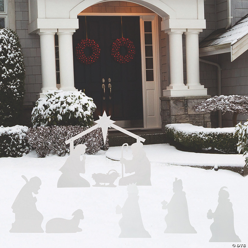 White Silhouette Nativity Yard Set - 7 Pc. | Oriental Trading Company