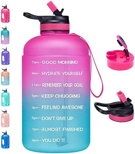Venture Pal Large 1 Gallon Motivational Water Bottle with 2 Lids (Chug and Straw), Leakproof BPA ... | Amazon (US)