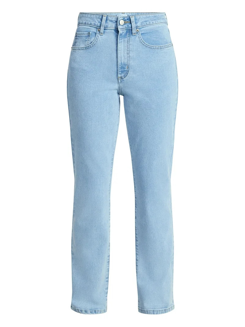 Time and Tru Women's High Rise Curvy Straight Leg Jeans, 29" Inseam, Sizes 0-22 | Walmart (US)