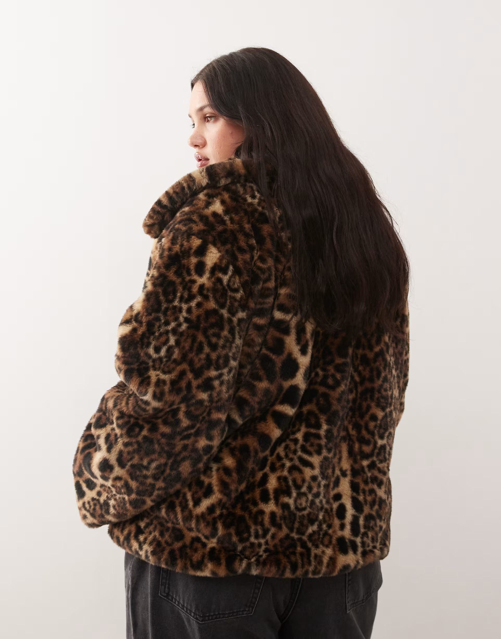 Noisy May Curve faux fur jacket in leopard print | ASOS | ASOS (Global)