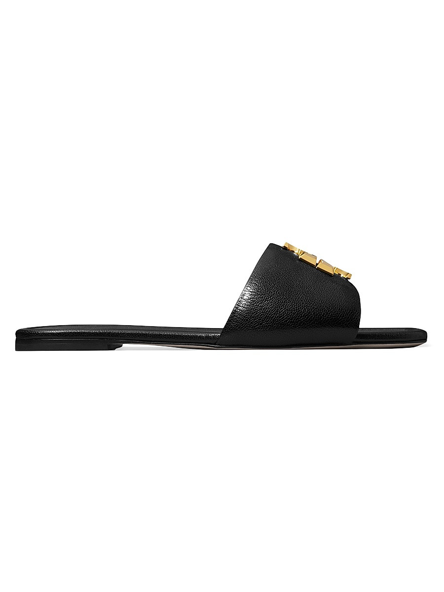Women's Eleanor Leather Slip-On Sandals - Perfect Black - Size 5.5 | Saks Fifth Avenue