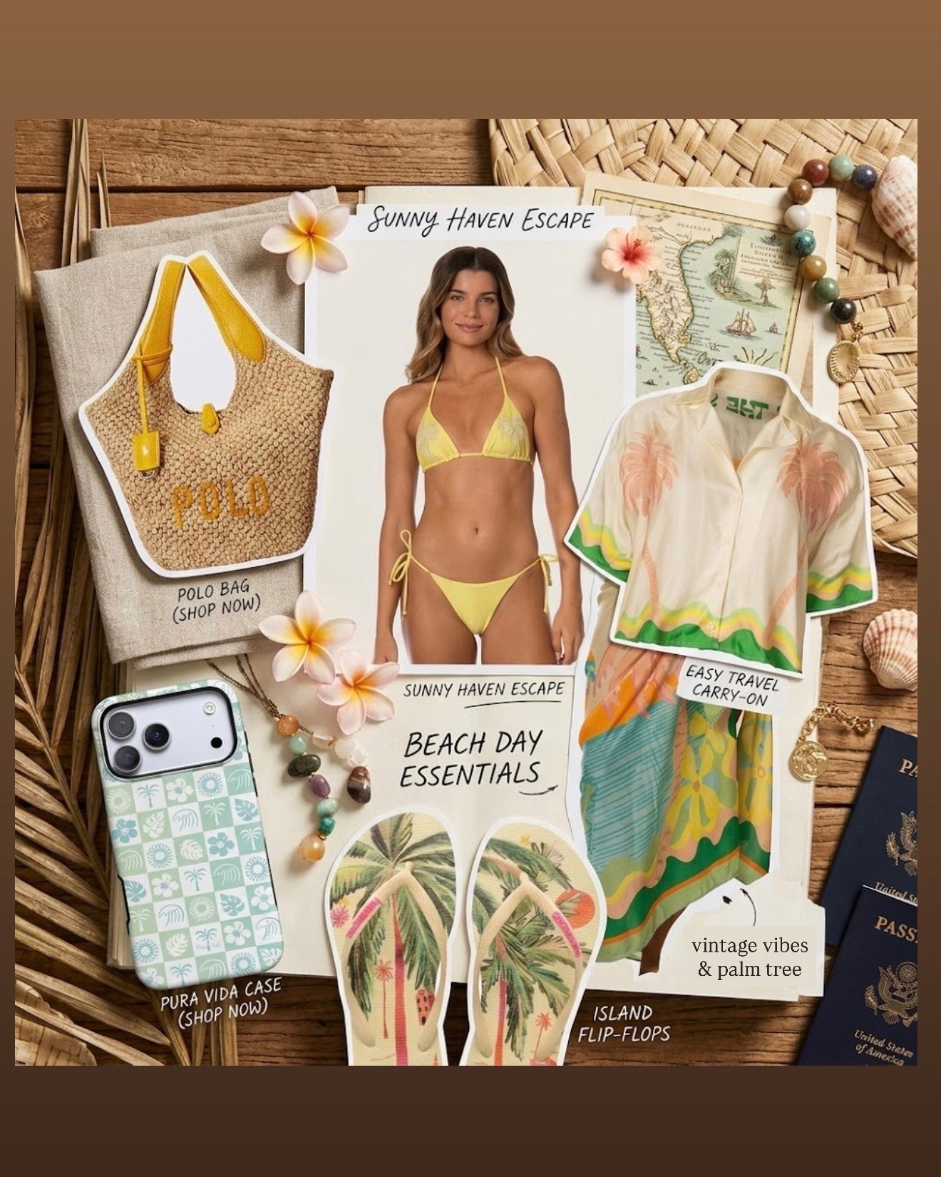 Vintage Tropical Resort Style Inspo | Yellow Bikini & Palm Printed Set🏝️

#LTKootd #LTKSwim #LTKTravel
