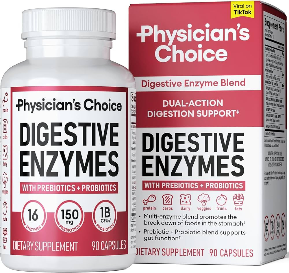 Physician's CHOICE Digestive Enzymes - Multi Enzymes, Organic Prebiotics & Probiotics for Digesti... | Amazon (US)