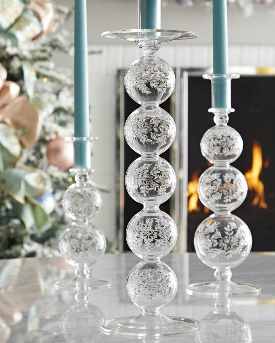 Neiman Marcus 16" Clear Cut Candleholder | Neiman Marcus