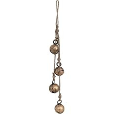 Creative Co-Op Hanging Metal Jingle Bells with Jute Rope, Antique Brass Finish | Amazon (US)