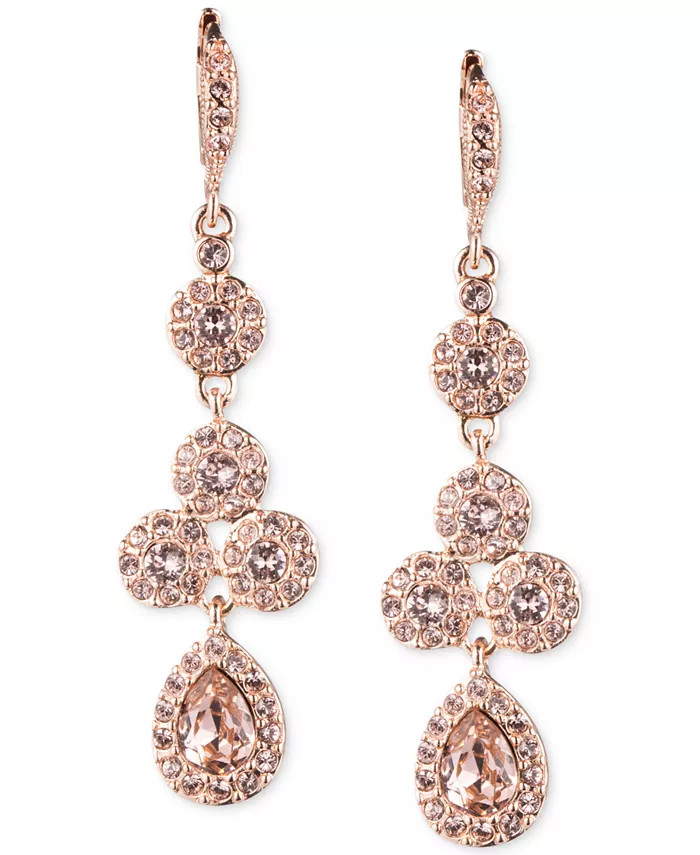 Givenchy Rose Gold-Tone Crystal Element Linear Drop Earrings & Reviews - Earrings - Jewelry & Wat... | Macys (US)