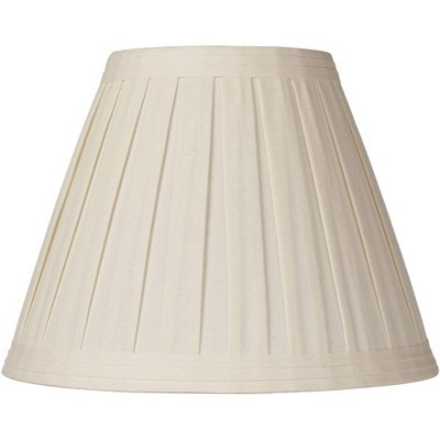 Springcrest Creme Linen Medium Box Pleat Lamp Shade 7" Top x 14" Bottom x 11" High (Spider) Replacement with Harp and Finial | Target