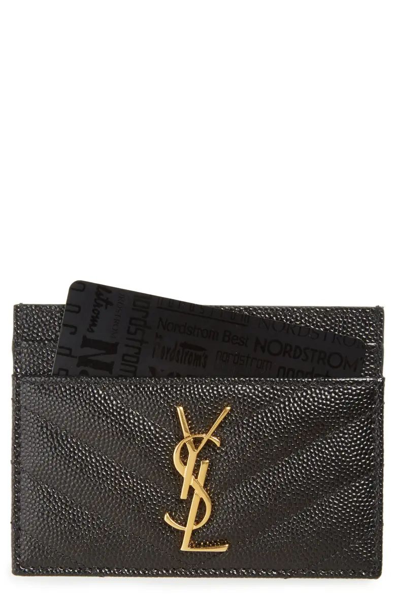 Saint Laurent Monogram Quilted Leather Credit Card Case | Nordstrom | Nordstrom