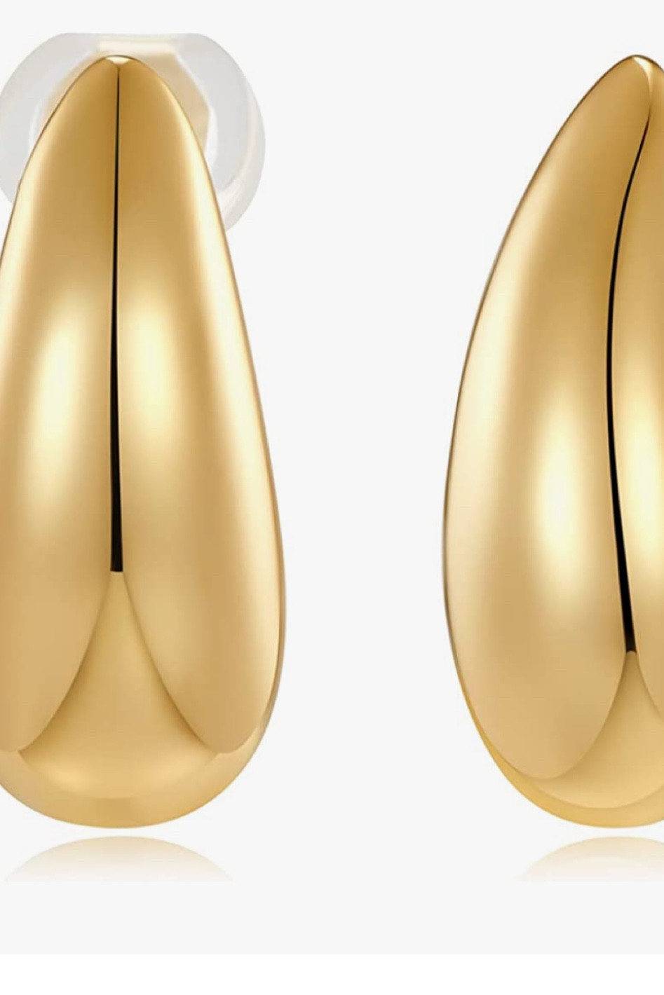 Teardrop earrings look for less. Clip on earrings. Designer look for less. Affordable gold jewelry 