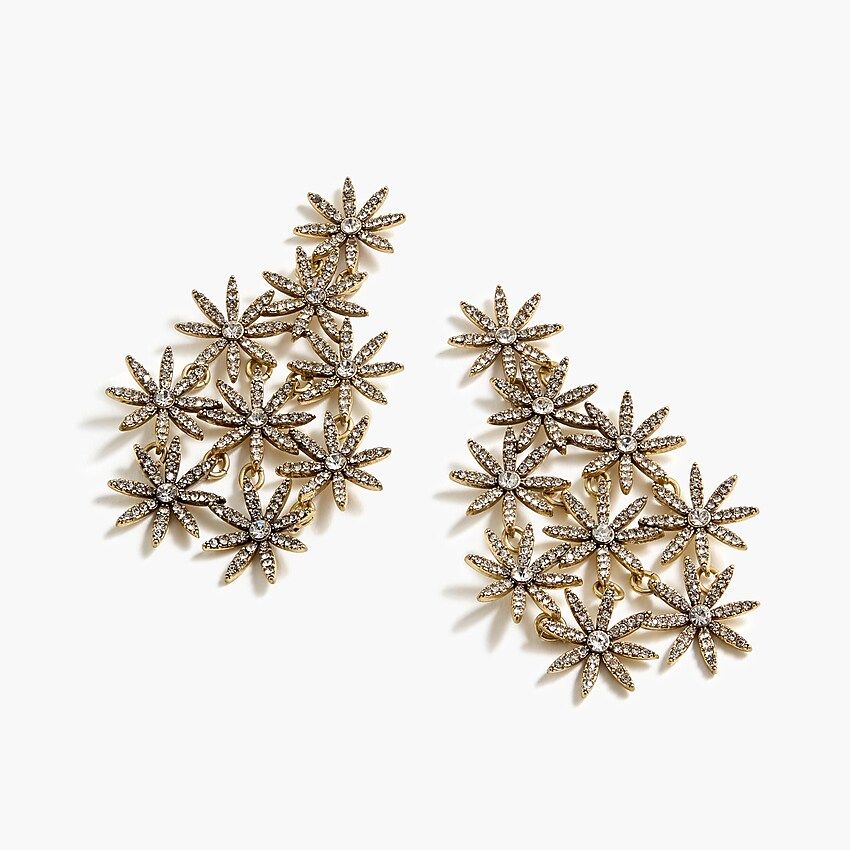 Pavé daisy chandelier earrings | J.Crew UK
