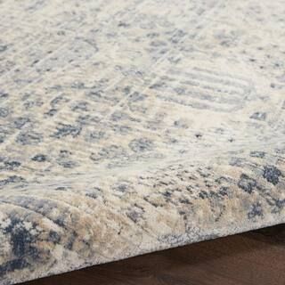 Malta Ivory/Blue 8 ft. x 11 ft. Traditional Area Rug | The Home Depot
