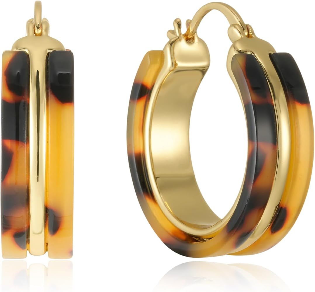 Dr's gift Leopard Tortoise Shell Hoop Earrings for Women | Amazon (US)