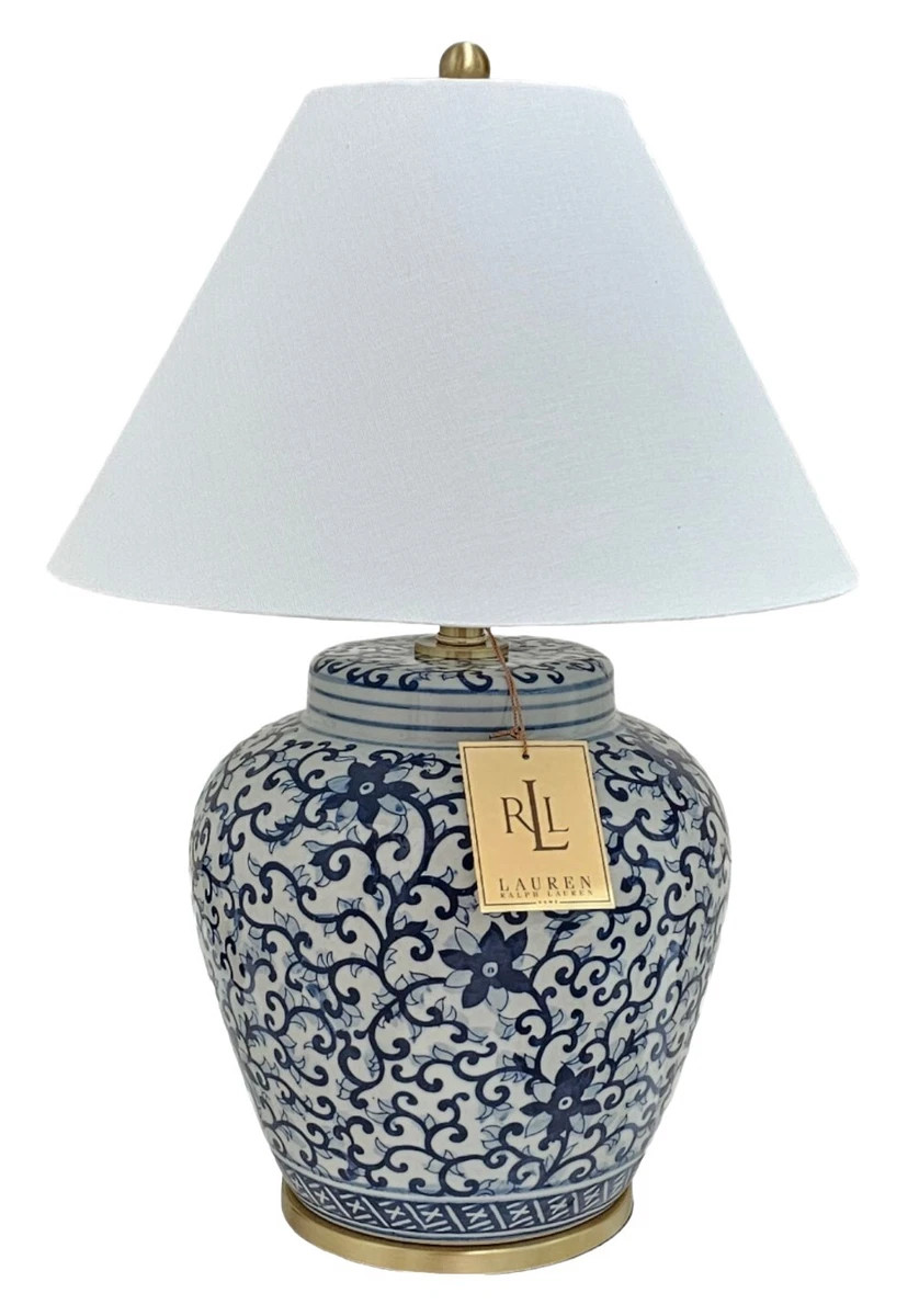 Ralph Lauren Blue White Lamp Porcelain Floral Meredith Ginger Jar Table Lamp 27"  | eBay | eBay US