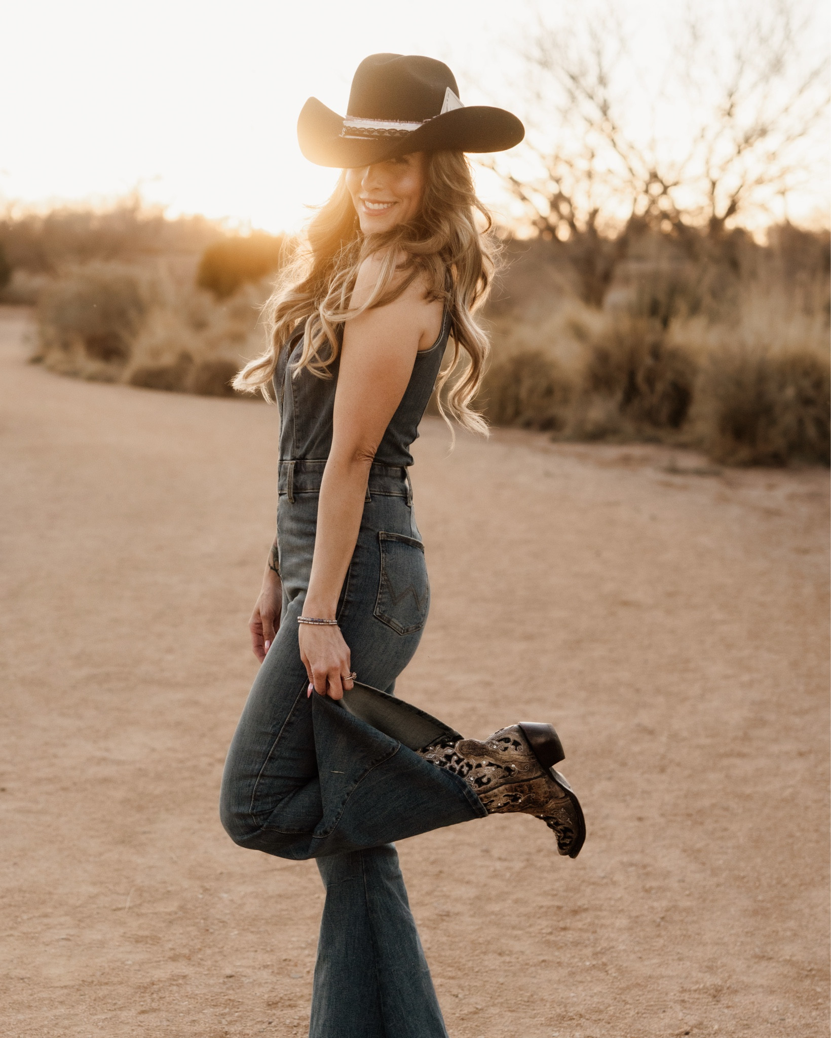 Full denim Wrangler x Lainey jumpsuit hugs in all of the right places with a slight stretch. The copper collar tips, signature ‘W’ pocket stitching & turquoise logo patch are the BEST little details! 😭🔥Corral boots never cease to amaze with their comfort & impeccable eye for detail! 🤩 Over 5 years in mine & they are still beautiful as ever 😍

#LTKOver40 #LTKootd