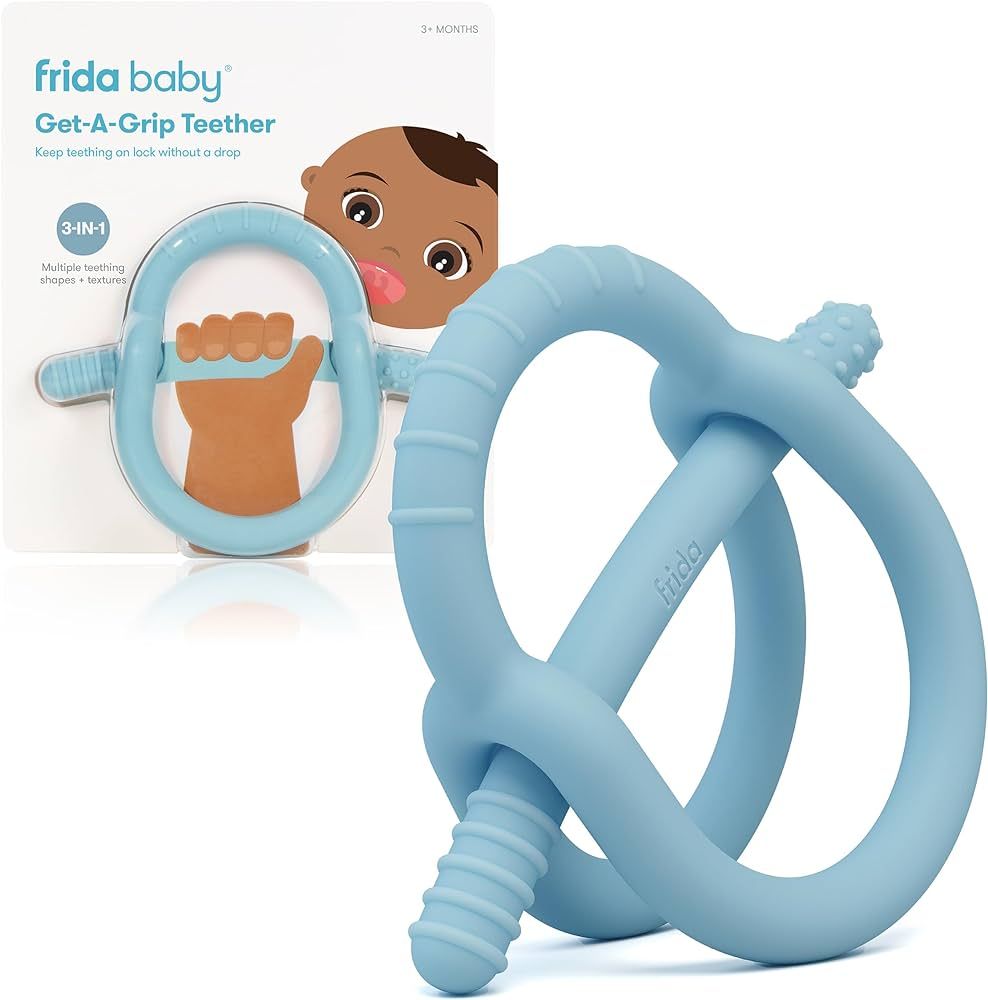 Amazon.com : Frida Baby Get-A-Grip Teether | 100% Food-Grade Silicone Teether Toy for Baby 0-6, 1... | Amazon (US)