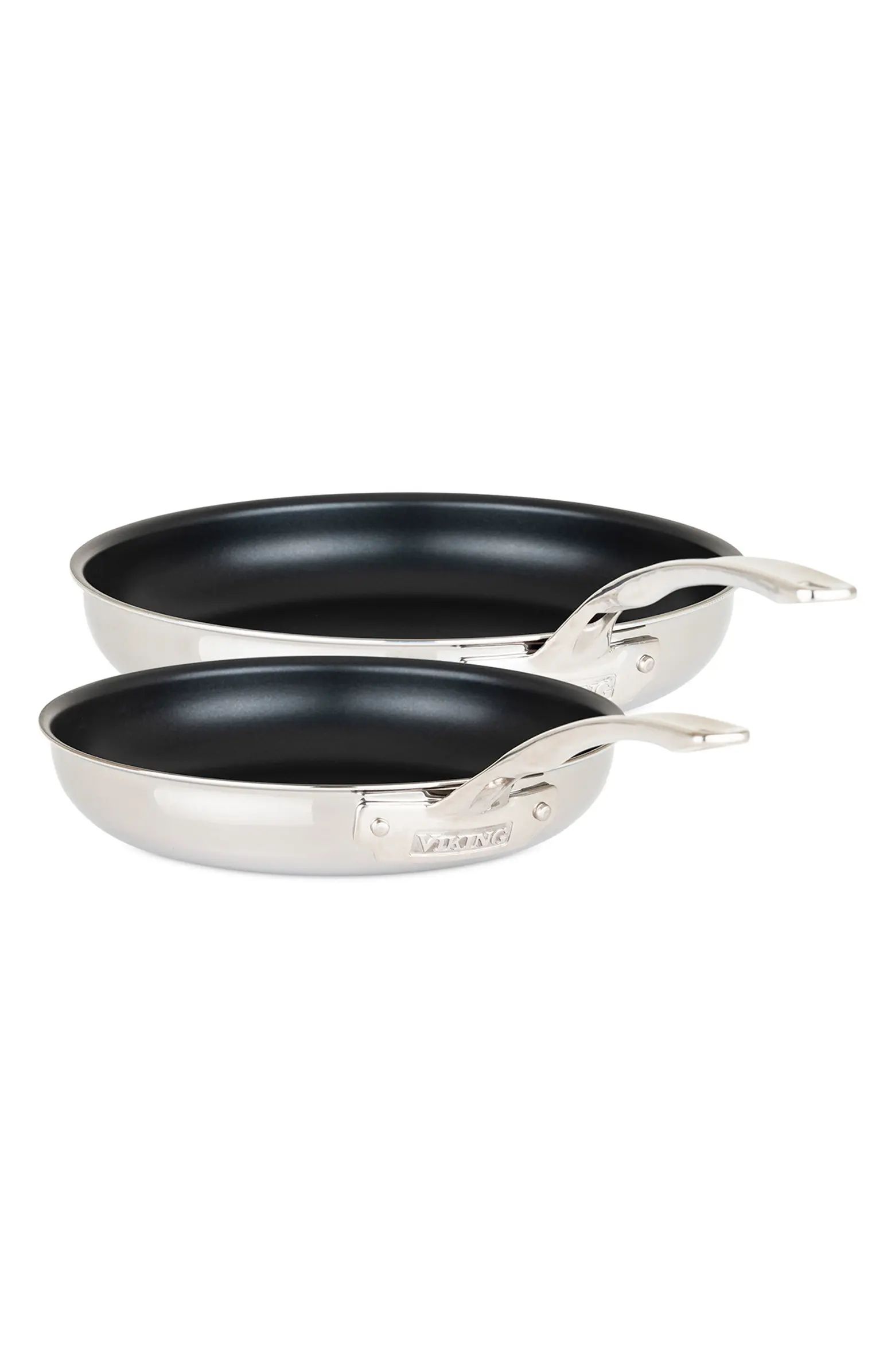 Set of 2 3-Ply Nonstick Stainless Steel Fry Pans | Nordstrom
