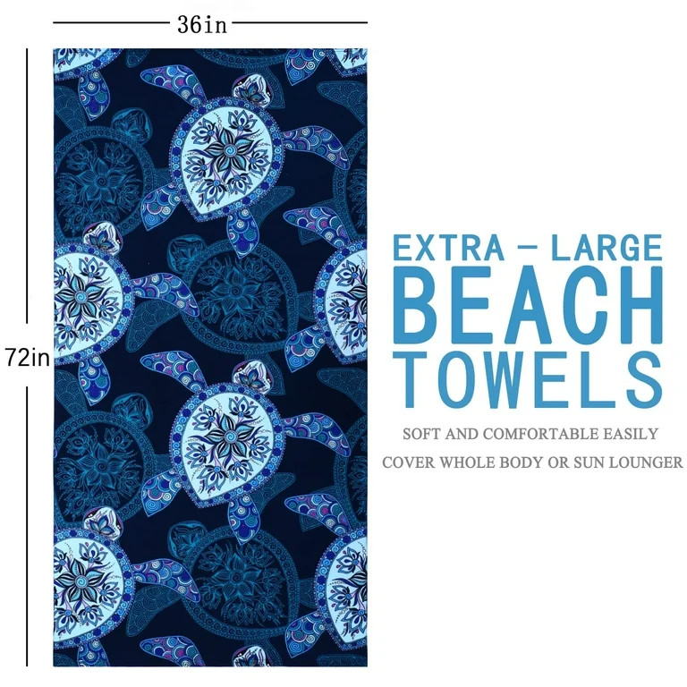 Oversized Terry Beach Towel 36 x 72 in Microfiber Soft Extra Large Long XL Pool Swim Towels,Quick... | Walmart (US)