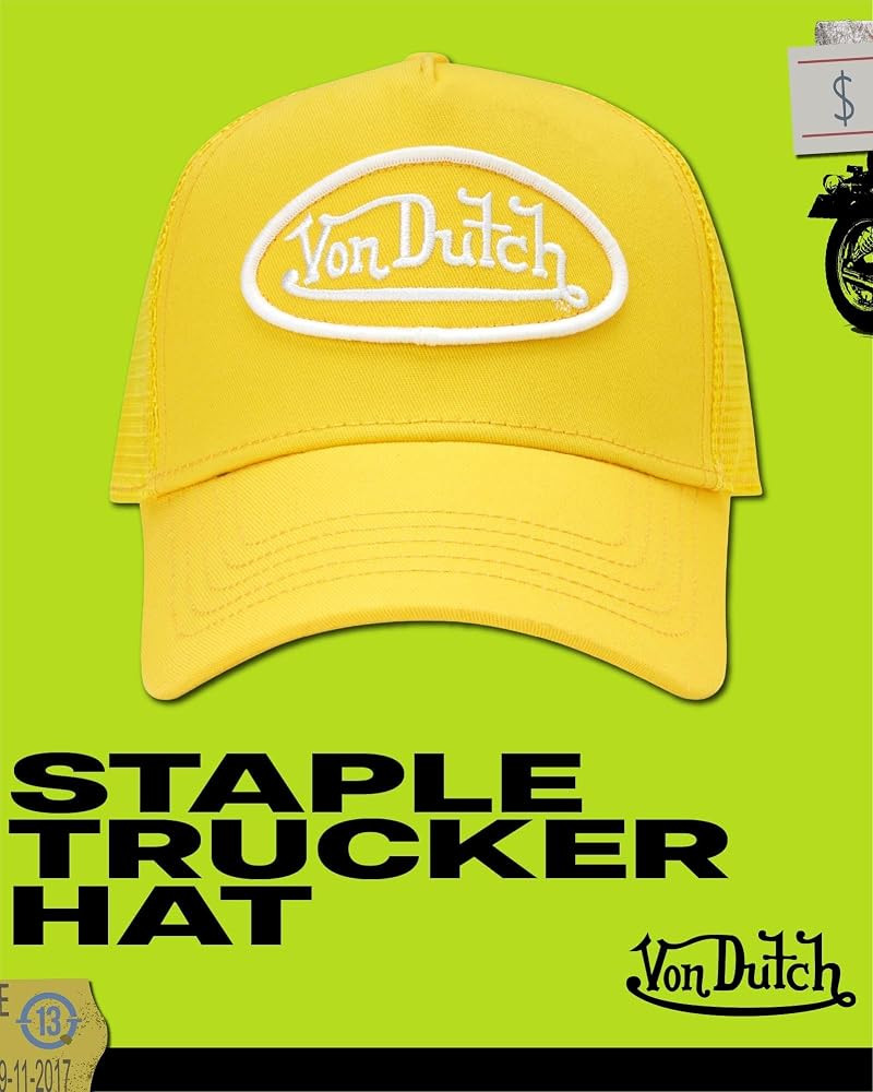 Von Dutch Unisex Trucker Hat - Retro Classic Solid Color Mesh Back Snapback Baseball Cap for Men ... | Amazon (US)