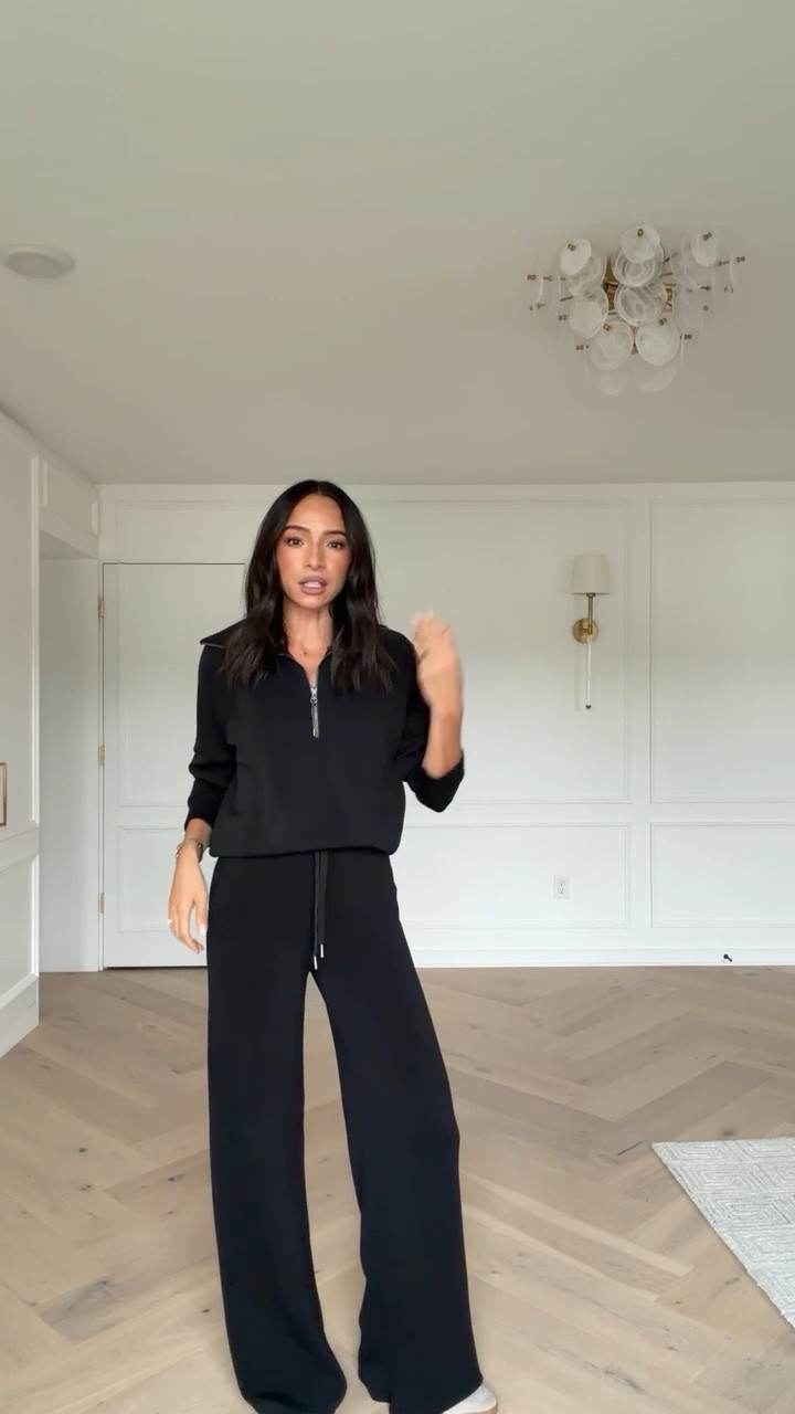 Use code NENAXSPANX to save 15% off your first Spanx order!! This material is my favorite of all time for loungewear, travel and my go-to airport outfit! Wearing size S half zip and size XS Tall wide leg pants

#LTKSeasonal #LTKTravel