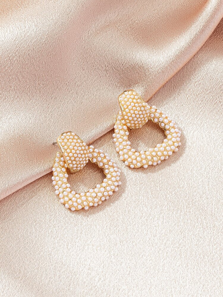 Geometrische Ohrringe mit Kunstperle Dekor | SHEIN